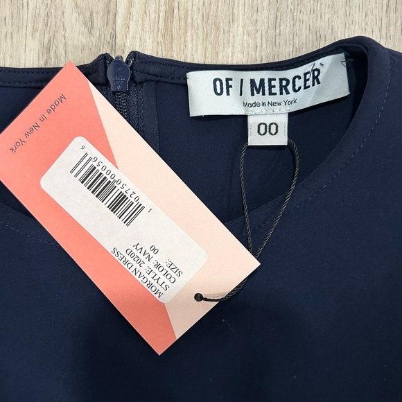 NWT Of Mercer Morgan Dress Navy Blue Long Sleeve Knee Length Shift Size 00 - Picture 4 of 8